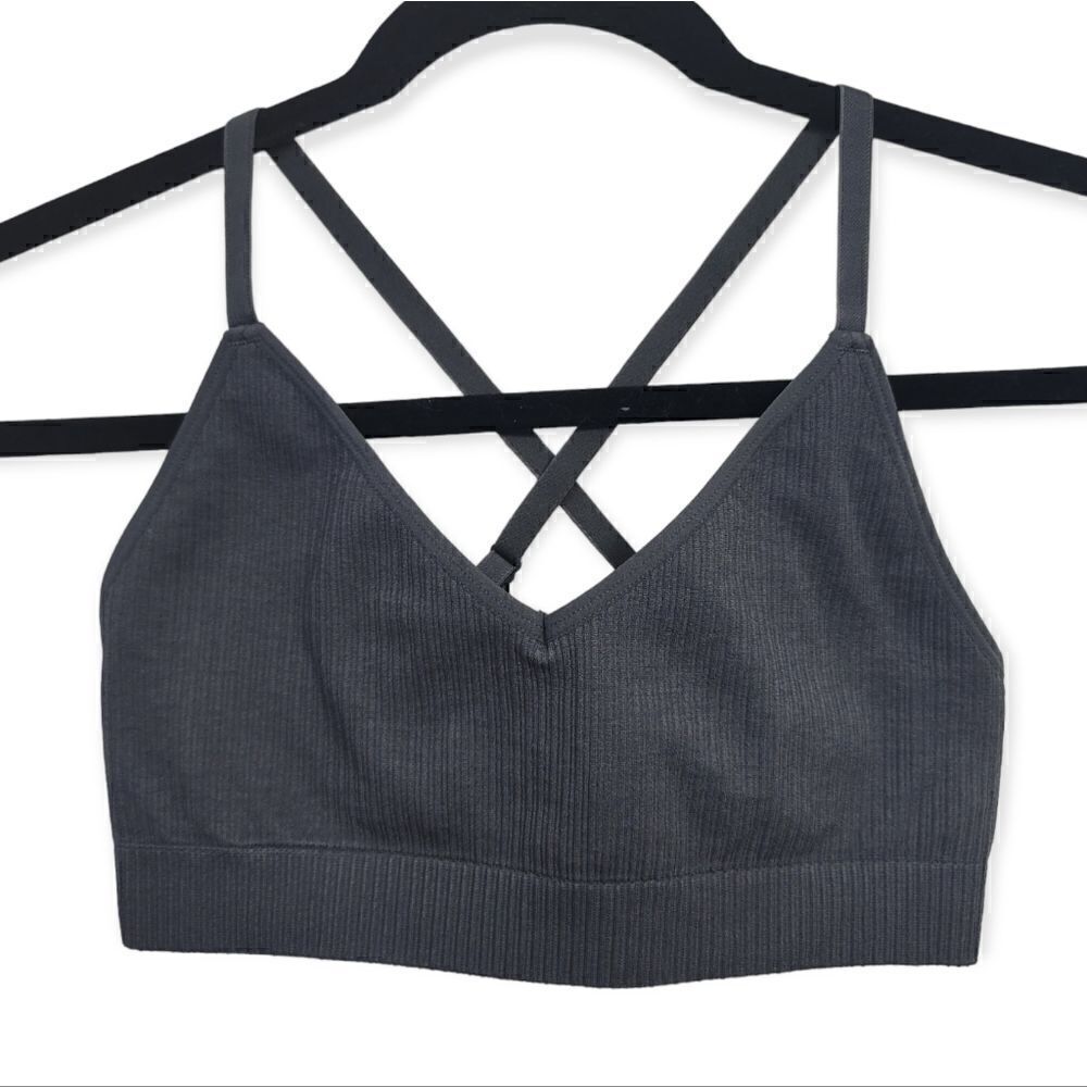 Good American seamless chunky rib bra, 1/2